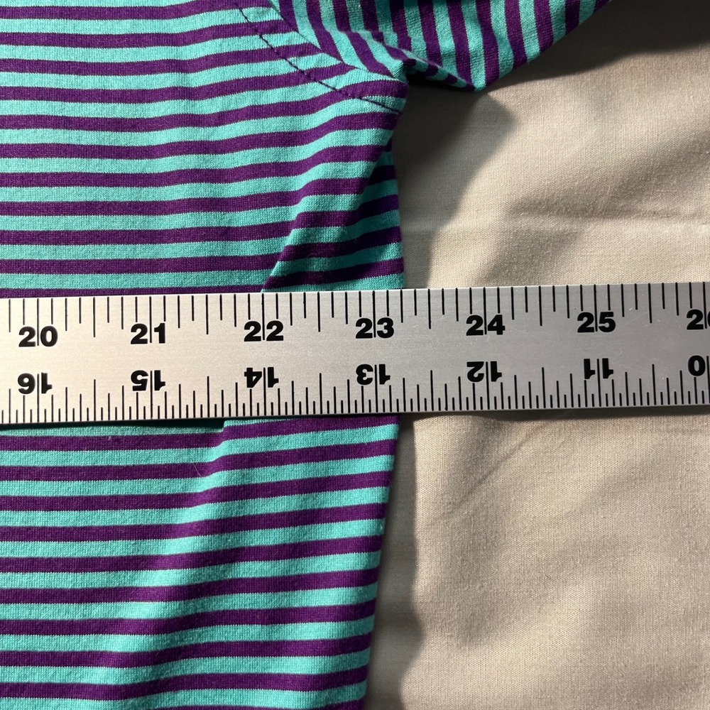 Peter Millar Polo Shirt Mens L Purple Teal Striped Cotton Preppy Classic - Picture 8 of 9